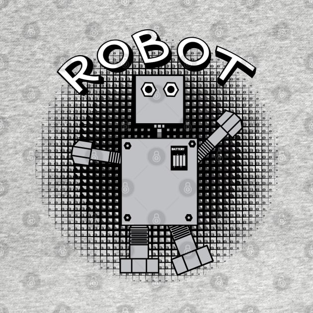 Robot Text Dark Patterned Background by Barthol Graphics